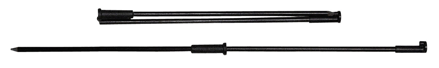 Two black retractable poles side by side.