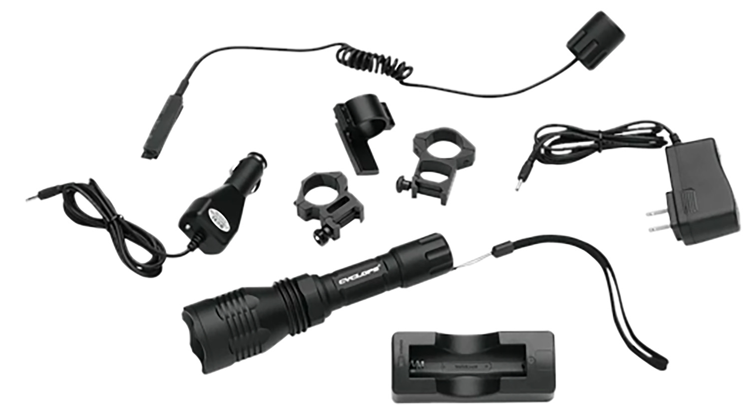 Complete flashlight kit with accessories and charging options