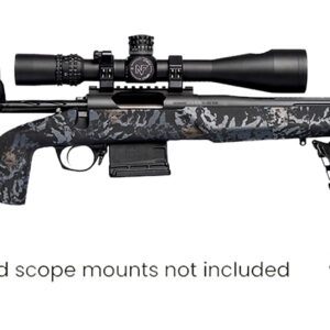 Bolt-action rifle with textured camouflage finish