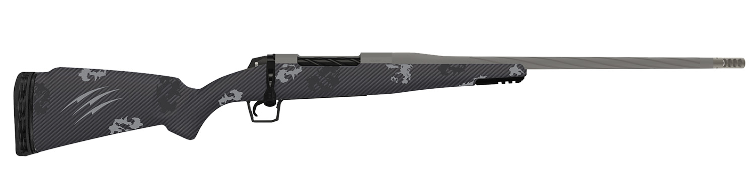 Fierce Firearms TWROG300WIN22GP Twisted Rogue 300 Win 22" Tungsten Cerakote Steel Threaded Barrel, Drilled & Tapped Steel Receiver, LR Negative Comb Phantom Camo Carbon Fiber Stock