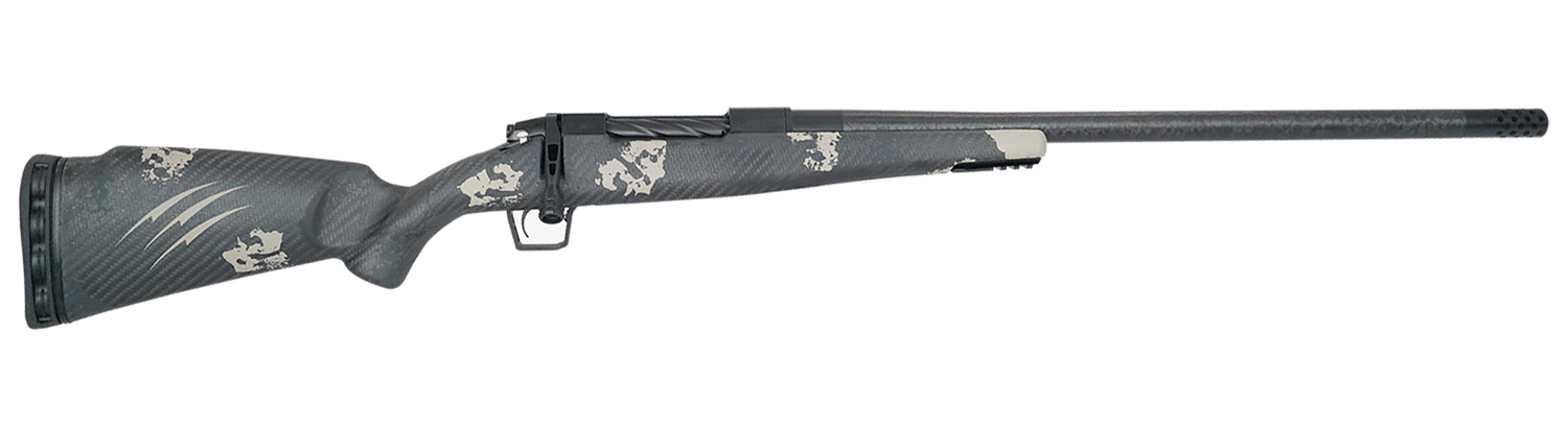 Side view of a modern carbon fiber rifle.