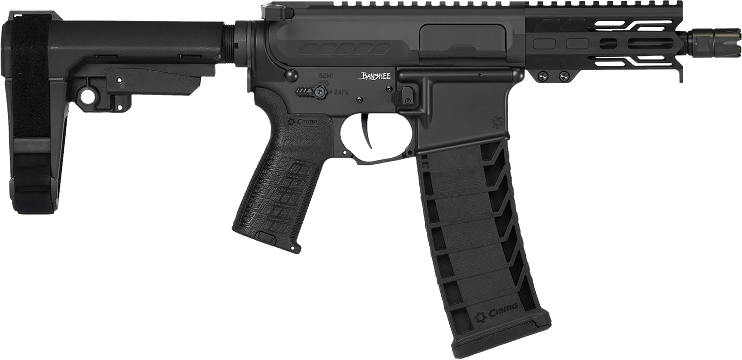 Black firearm with adjustable stock and magazine.