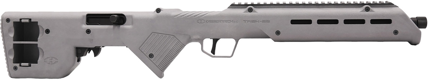 Desert Tech TRKRF2218GRY TREK-22  Gray Compact 22 LR 10+1 18" Free Floating Steel Barrel, Picatinny Rail Receiver, M-LOK Handguards, Fixed Polymer Stock, Suppressor Ready