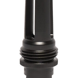 Black firearm component with multiple slots