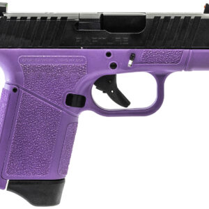 Gforce Arms GF932512PUB Rapture  Sub-Compact Frame 9mm Luger 12+1 3.25" Black Steel Barrel, Black Optic Cut/Serrated Steel Slide, Purple Cerakote Polymer Frame