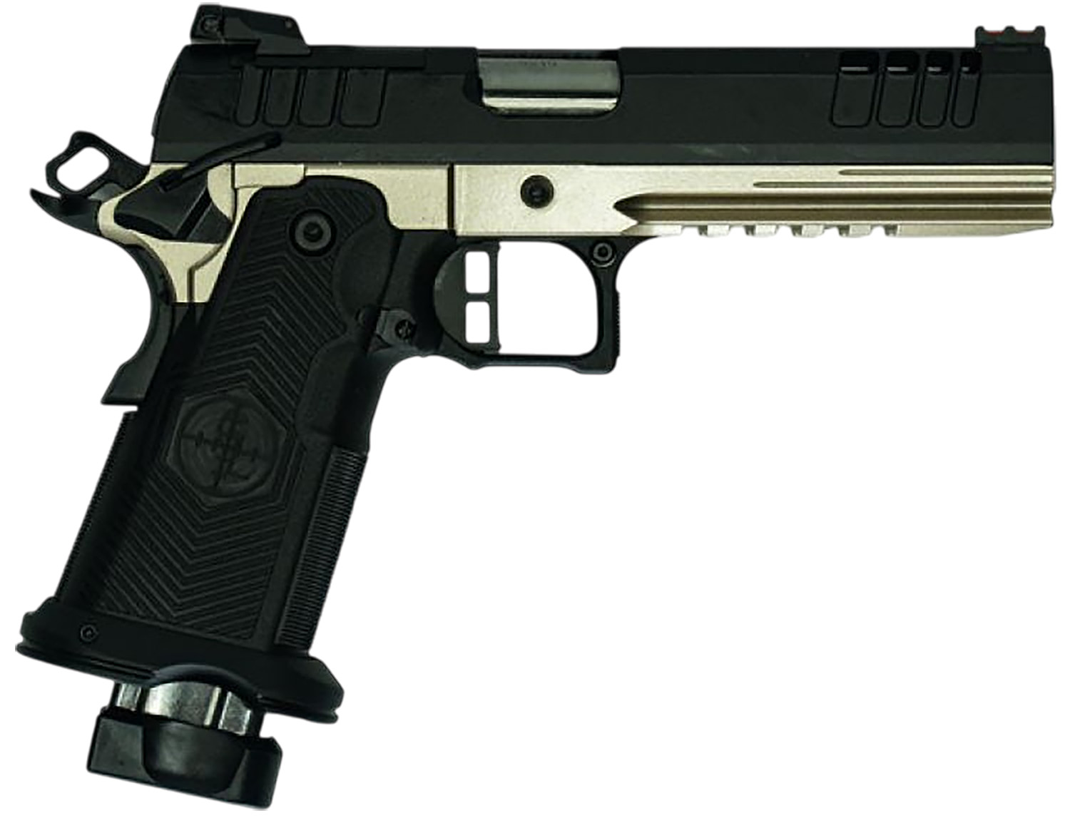 Detailed image of a modern handgun.