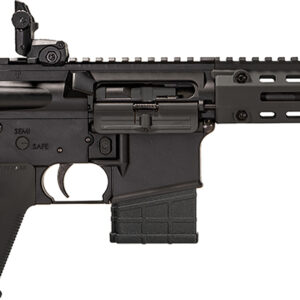Modern semi-automatic rifle with tactical features.