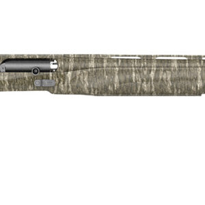 Side view of a camouflaged rifle design.
