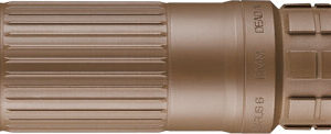 Tactical flashlight in tan color.
