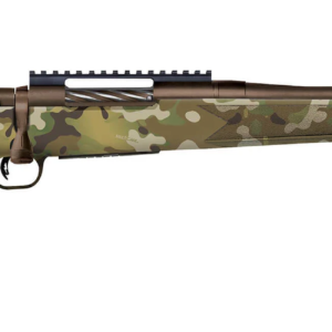 Side view of a camouflaged rifle