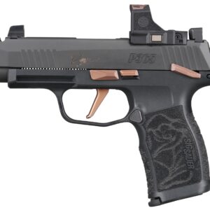 SIG Sauer P365 pistol with rose gold accents.