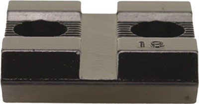 Metal component with two circular holes for fastening.