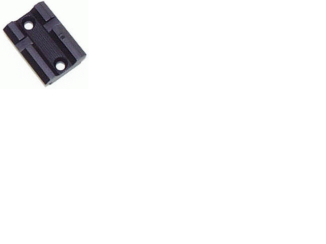 Black rectangular object with grooves and holes.