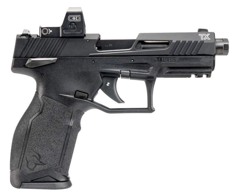 Side view of a Taurus TX handgun.