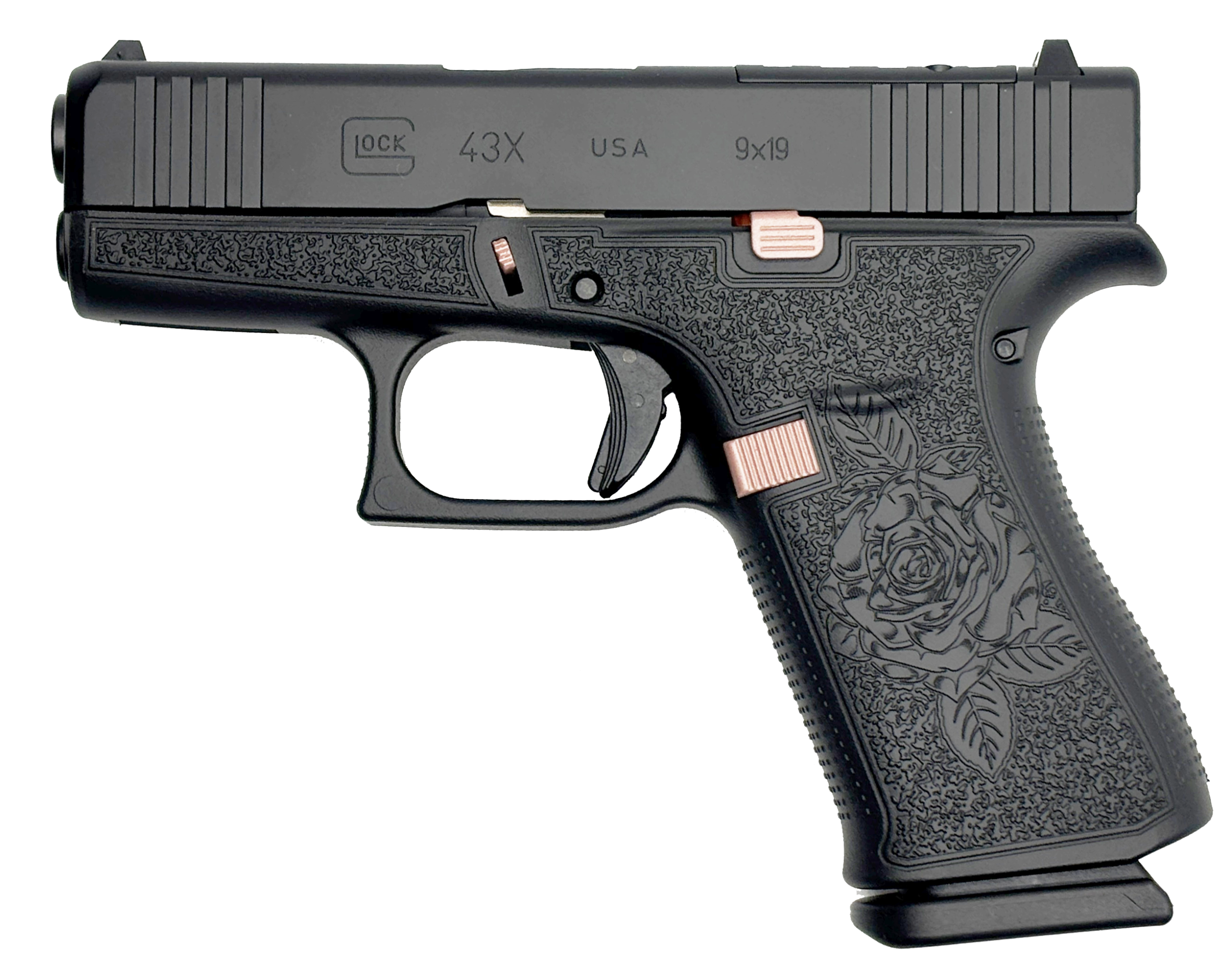 GLOCK 43X BLACK ROSE 9MM 10RD UX4350204NBLKR