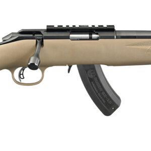 Side view of a modern firearm in tan color.
