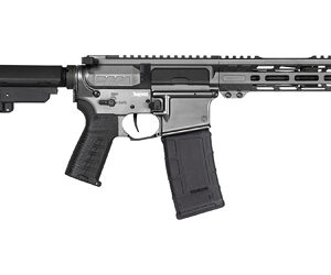 Modern semi-automatic rifle in black color.