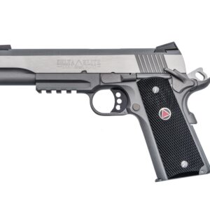 Detailed image of a handgun on a white background.