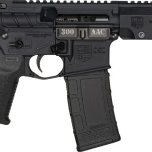 Black rifle with adjustable stock and rail system