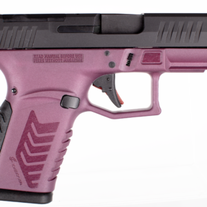 Purple compact handgun on a white background.