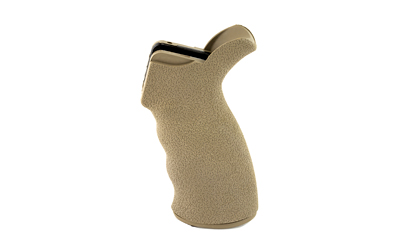 Ergonomic firearm grip in tan color.