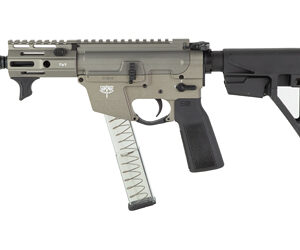 Detailed view of a modern firearm