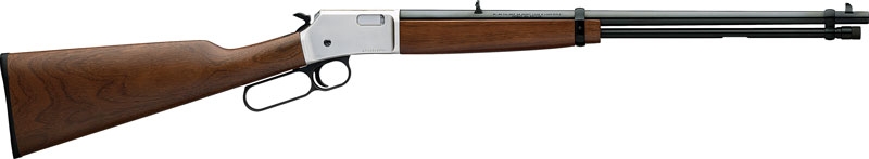 Side view of a lever-action rifle.