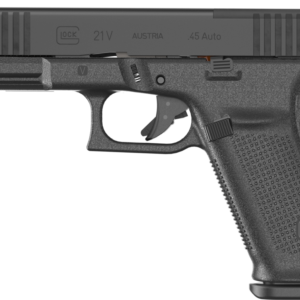 A Glock 21V .45 auto handgun in black.