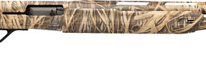 Camouflaged shotgun with grass pattern