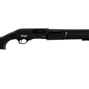 Black shotgun on a white background.