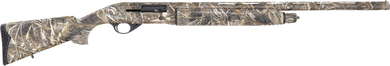 Camo shotgun with sleek design and functionality.