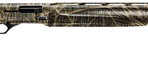 Camouflaged shotgun with a grass pattern design.