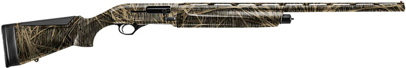 Camouflaged shotgun with a grass pattern design.
