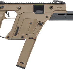Brown firearm with modern design and features