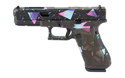 Colorful patterned handgun on a white background