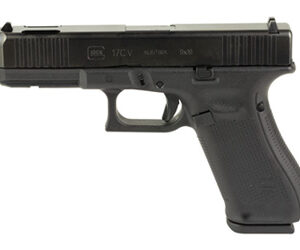 Black semi-automatic handgun side view