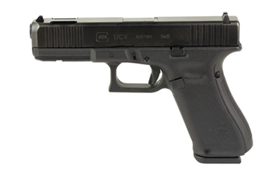 Black semi-automatic handgun side view