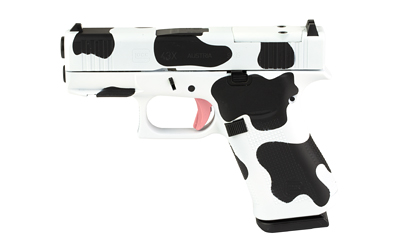 Cow print pattern on a handgun.