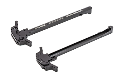 Black charging handles for firearms