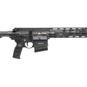 Detailed view of a black rifle