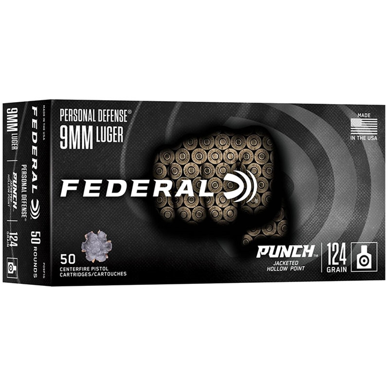 Federal 9MM Luger personal defense ammunition box.