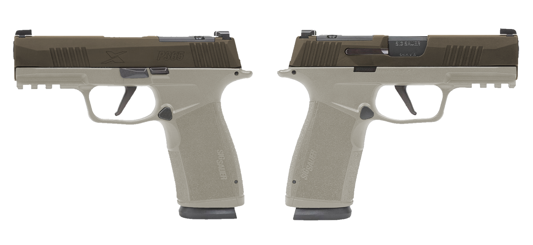 SIG SAUER P365 X-MACRO 9MM PSTL 3.7" 2-17RD OR 2 TONE BRONZE/TAN