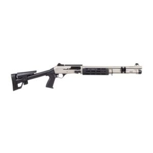 Side view of a modern shotgun.