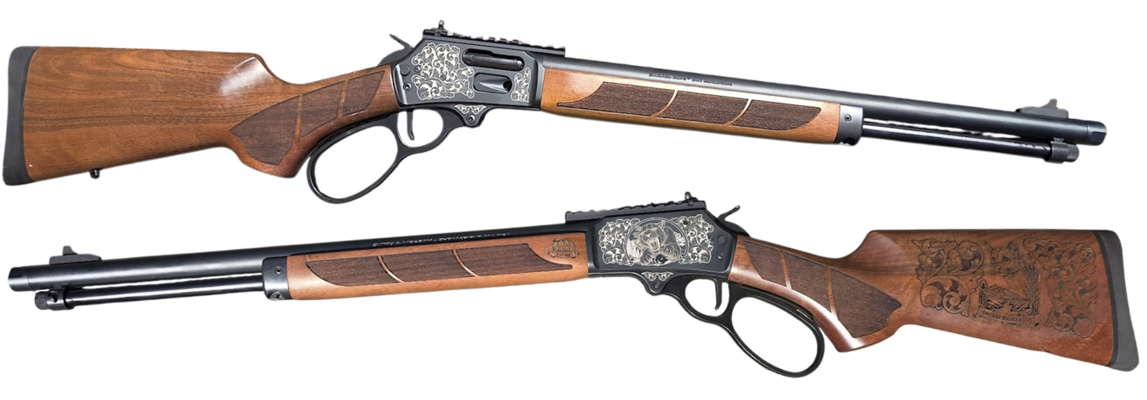 SMITH & WESSON 1854 ENGRAVED MOUNTAIN LION WALNUT 357 MAG 19.25" 10RD