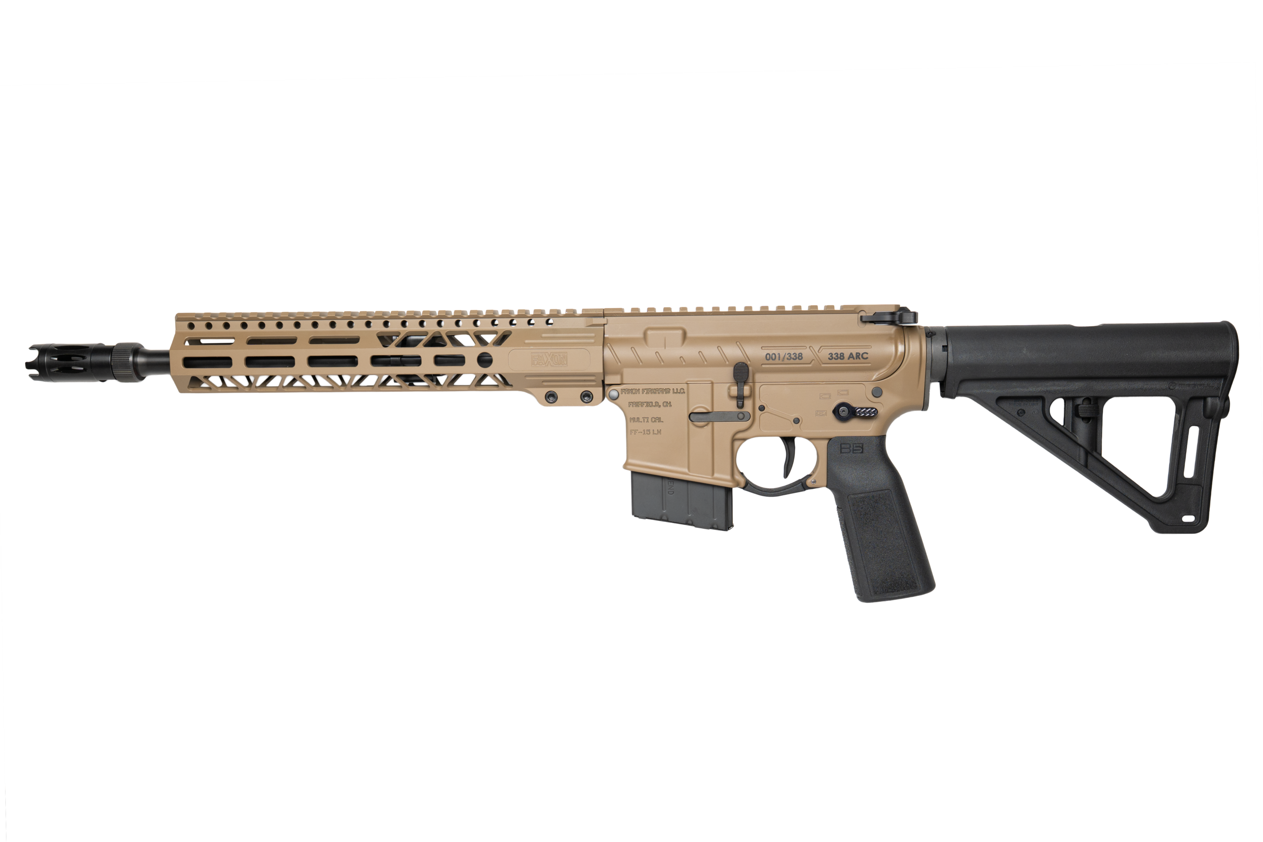 FAXON FIREARMS 338ARC PISTOL 12.5" FDE, B5 SYSTEMS MAGPUL BRACE