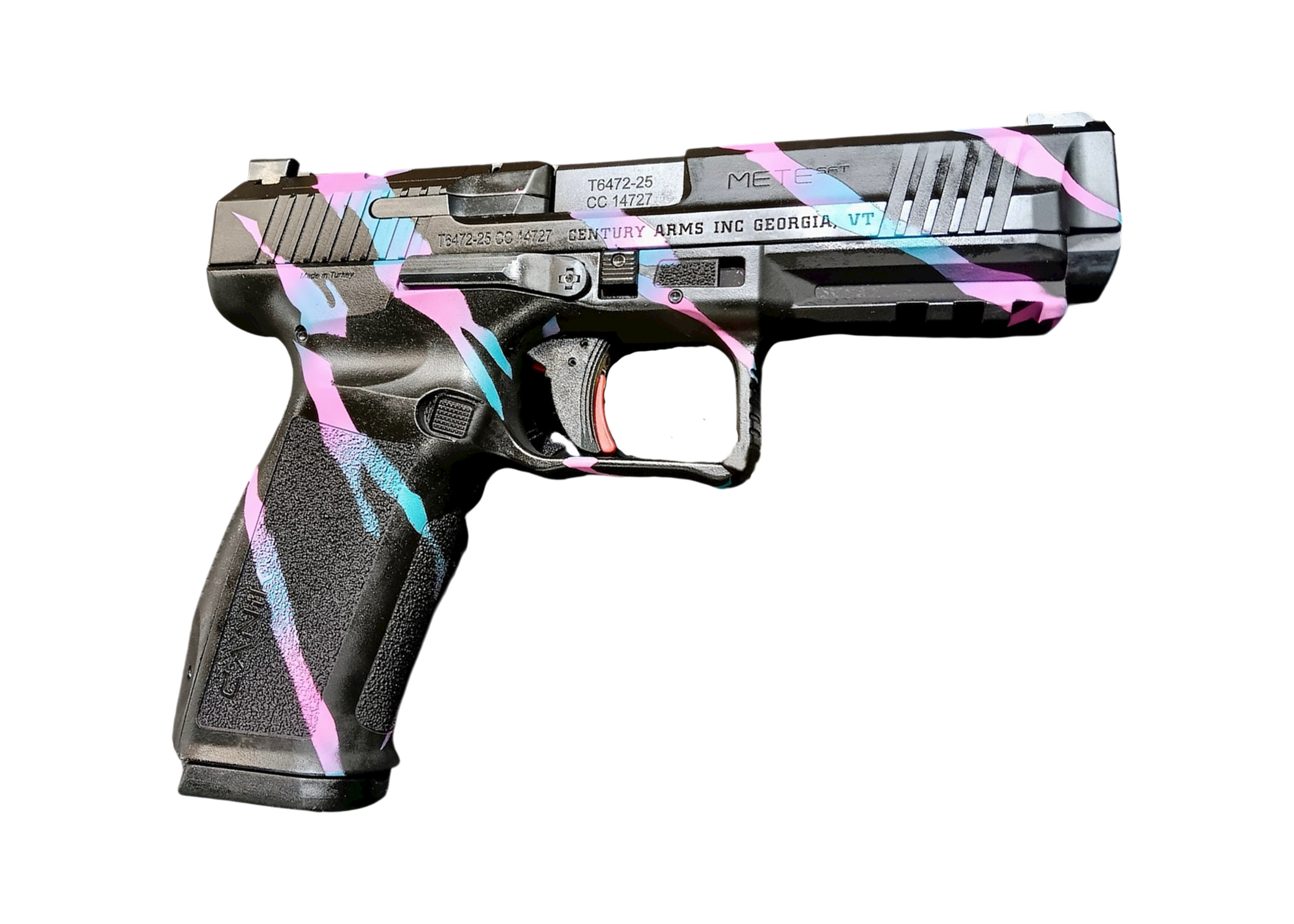 Colorful handgun with artistic design