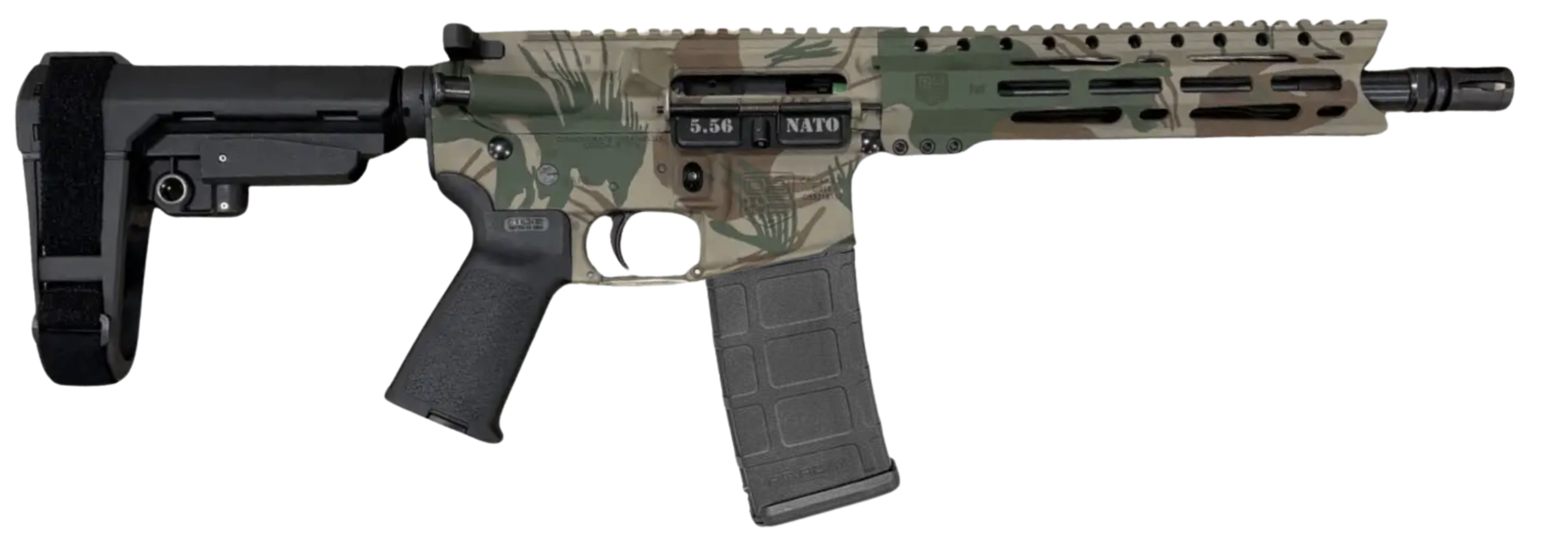 DIAMONDBACK DB15 5.56 10" PSTL RHODESIAN BRUSHSTROKE  W/SBA3 BRACE 30RD MAG ORION EXCLUSIVE