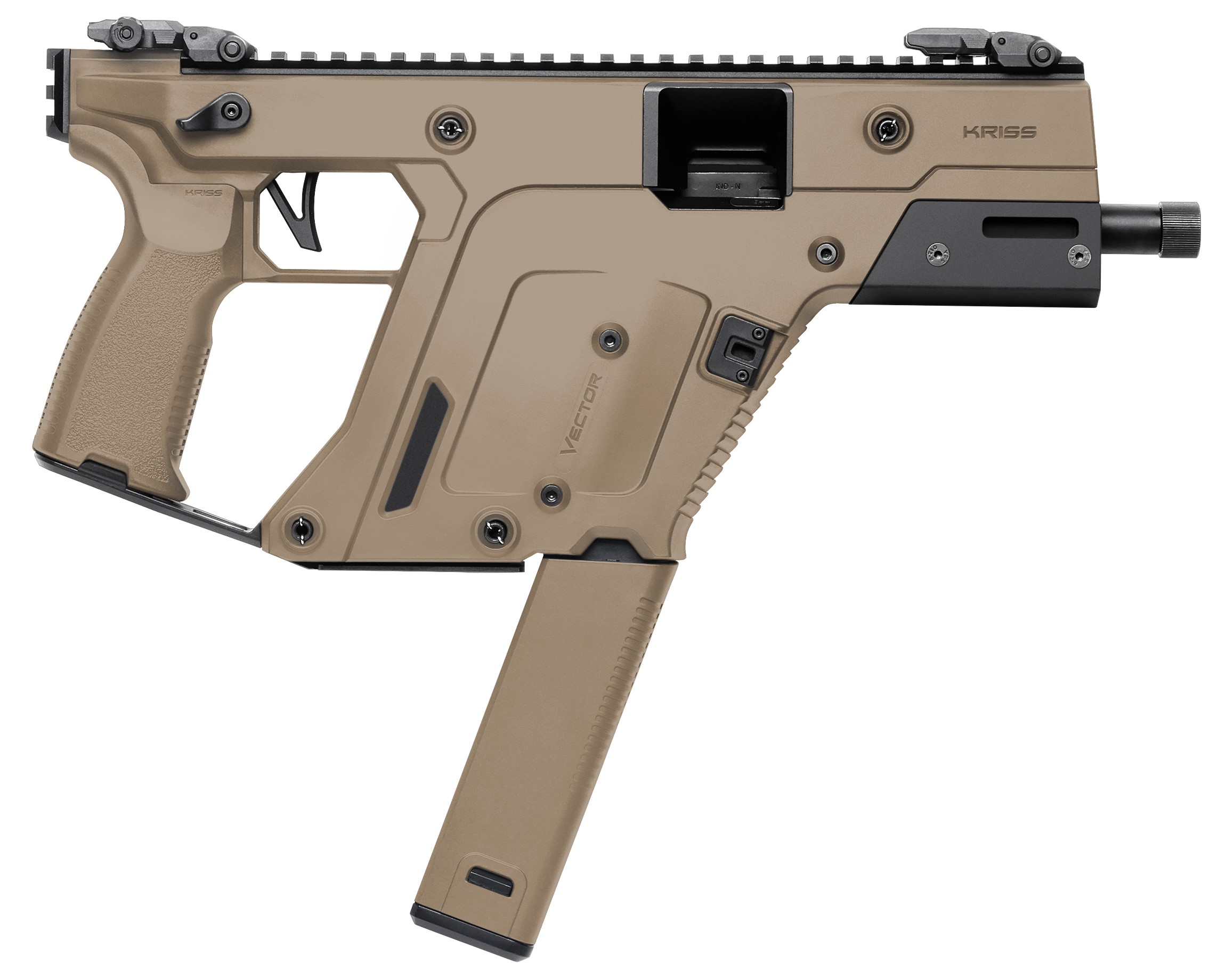 Side view of a KRISS Vector firearm