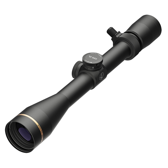 Black riflescope with adjustable features