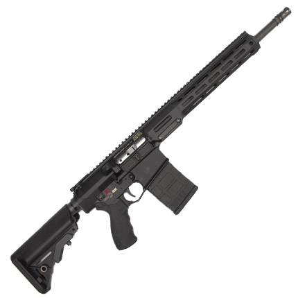 Black rifle with modern design and features
